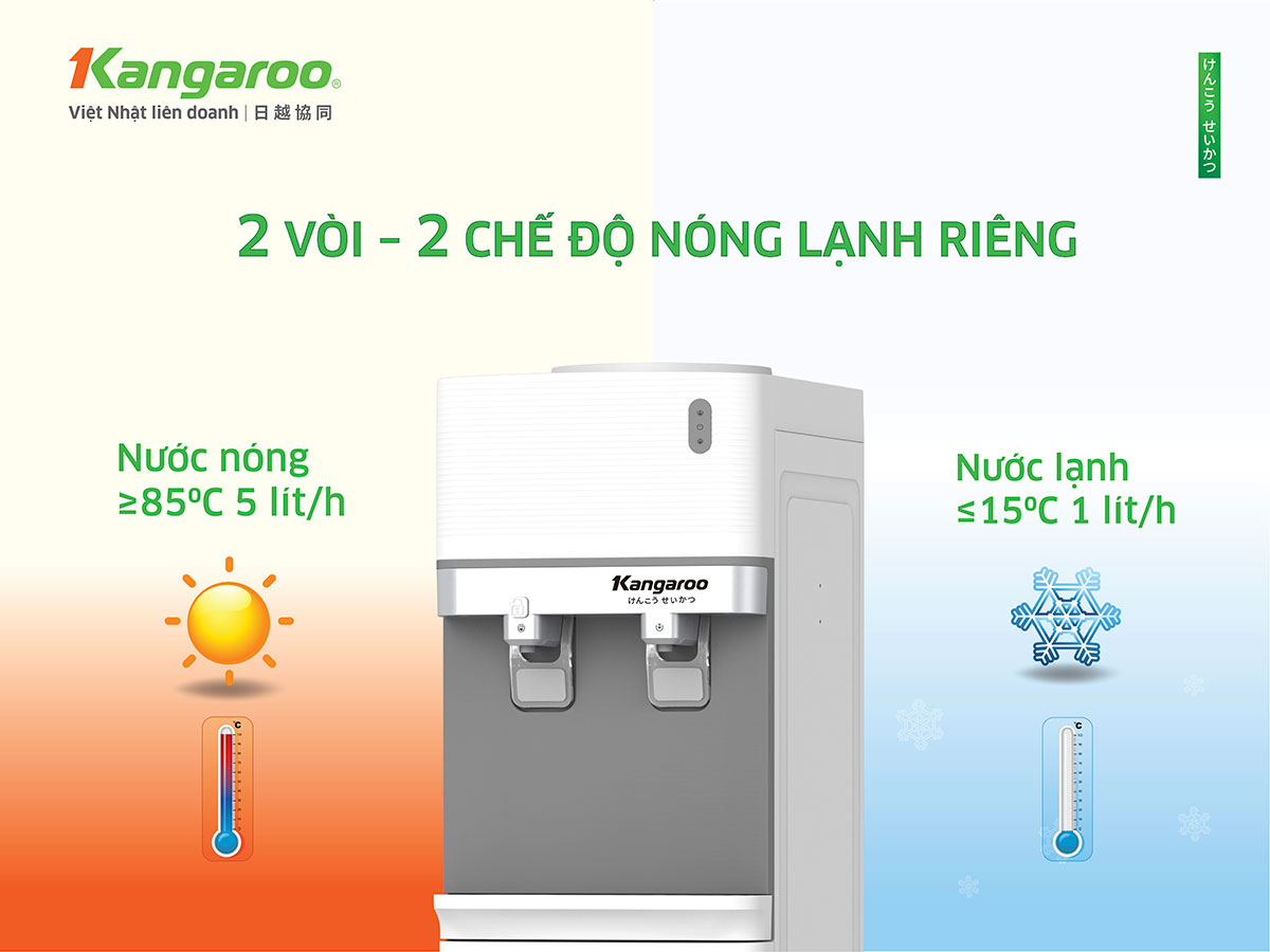 Cây nước nóng lạnh Kangaroo KG35A2 2 chế độ nóng - lạnh